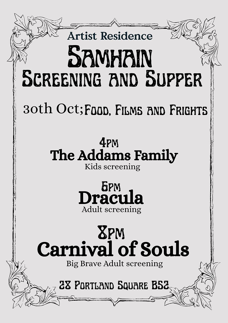 Samhain Screening and Supper at Artist Residence Bristol