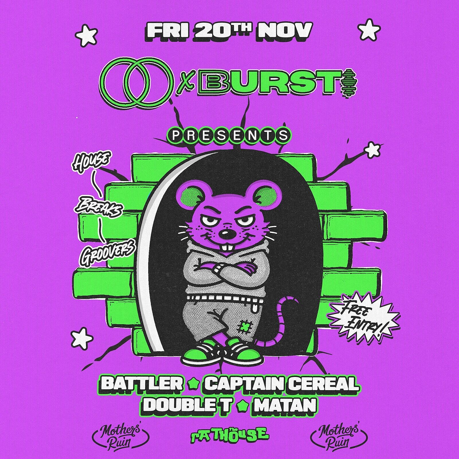 Close Quarters x Burst Radio: Matan, Captain Cereal, Battler + Double T at The Mothers Ruin