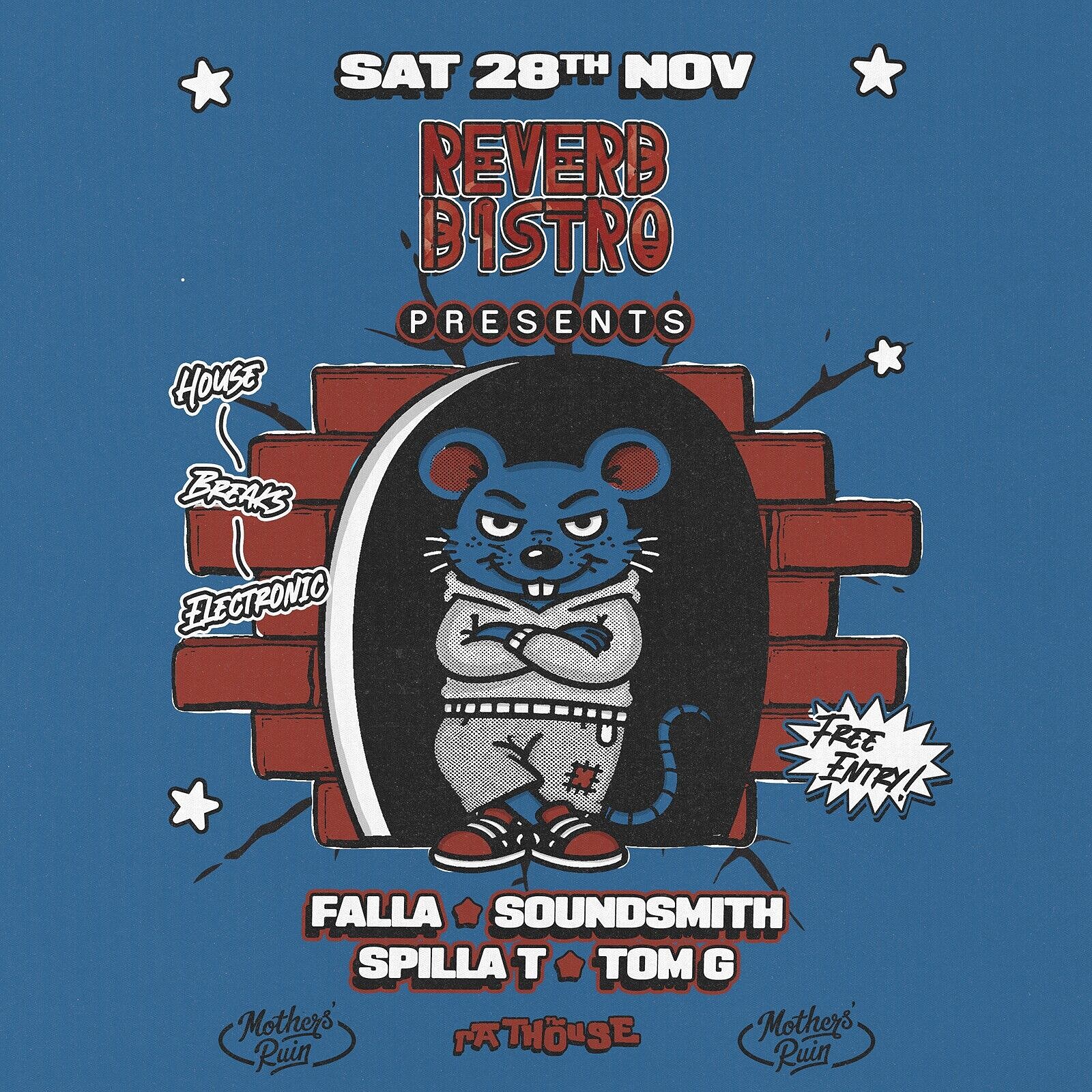 Reverb Bistro: Falla, Soundsmith, Spilla T + Tom G at The Mothers Ruin