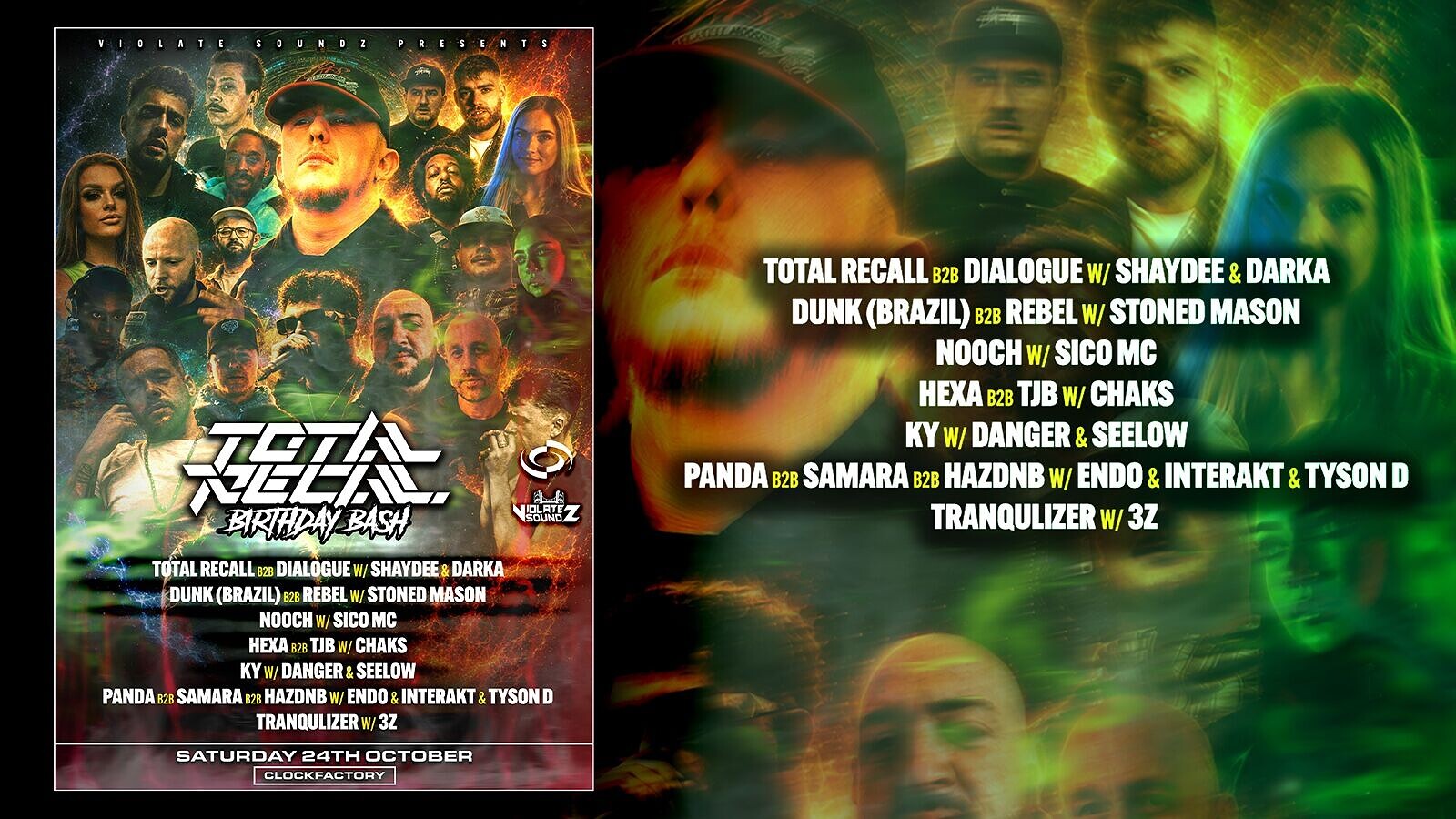 Violate Soundz presents: Total Recall’s Birthday Bash at Clock Factory
