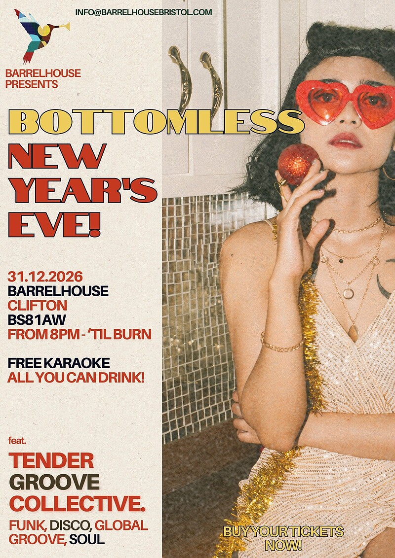 BOTTOMLESS BOOZE NEW YEAR'S EVE PARTY FEAT. TENDER GROOVE at Barrelhouse