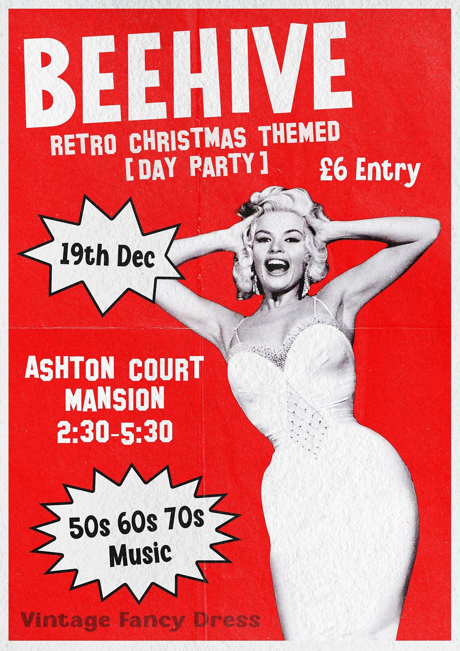 Beehive: Retro Christmas Theme Day Party at Ashton Court Mansion