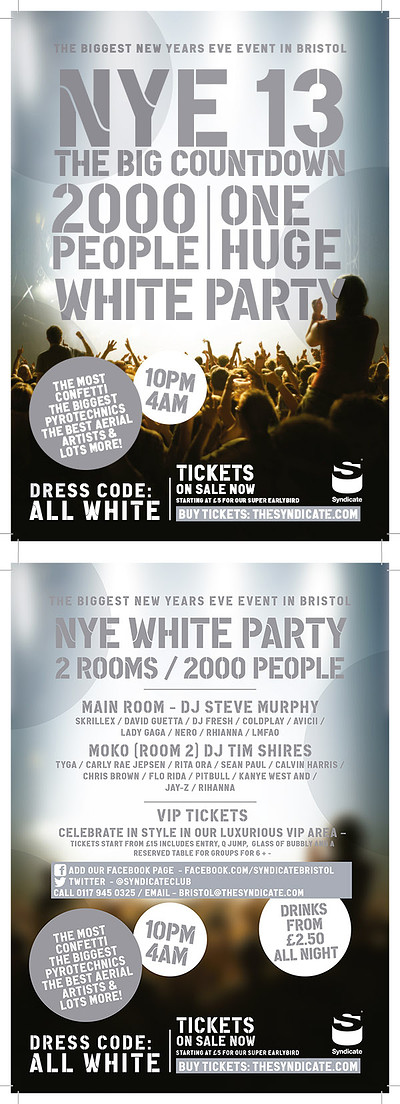 Nye 2013 White Party at Syndicate, Bristol