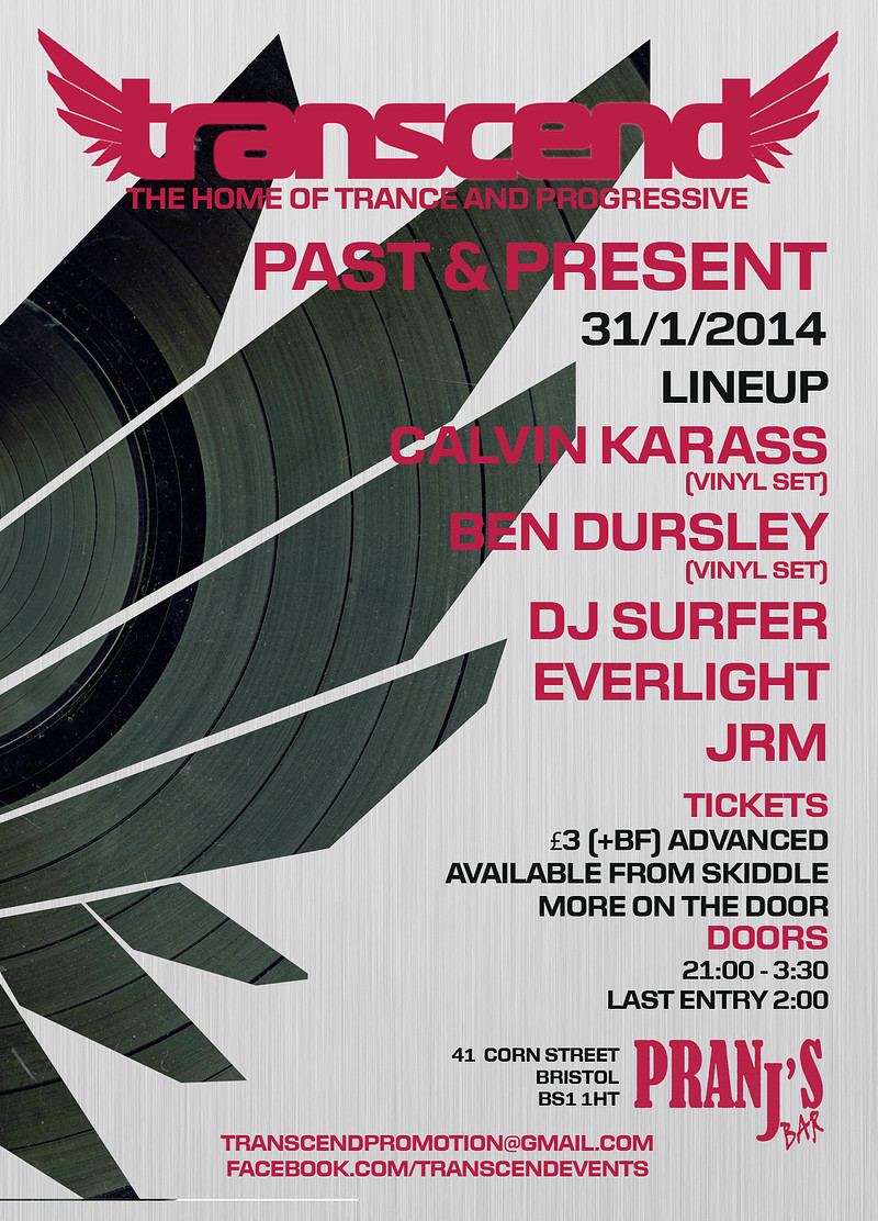 Transcend - Past & Present at Pranj&#039;s Bar, 41 Corn St