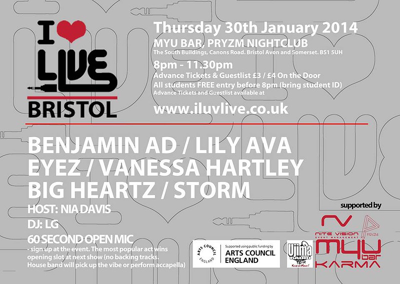 IluvBristol at Myu Bar, Pryzm