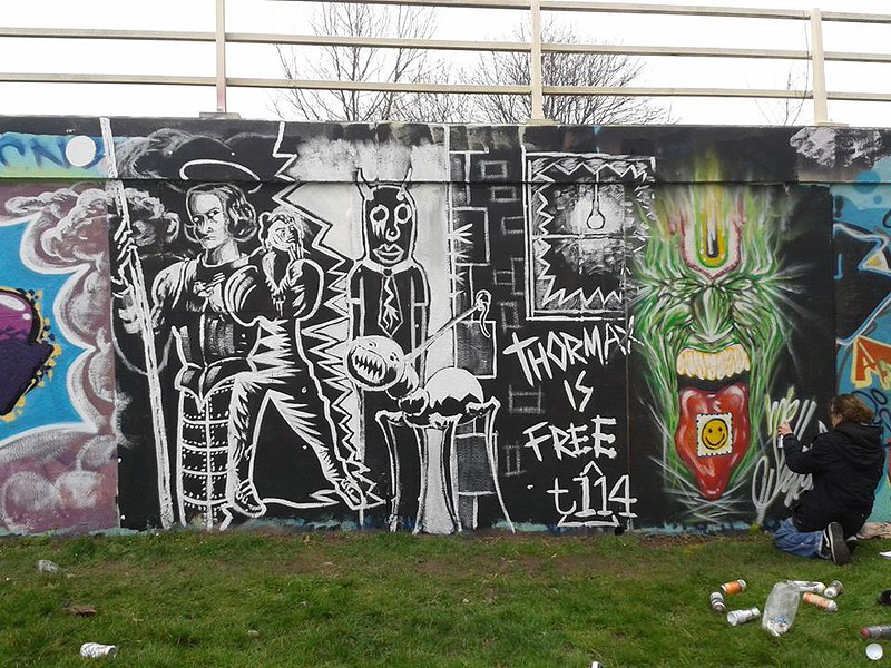 Thomas Lynn And Mr Sleven Art at Welsh Mill Hub, Frome