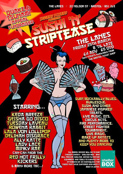 Sushi'n' Striptease at The Lanes