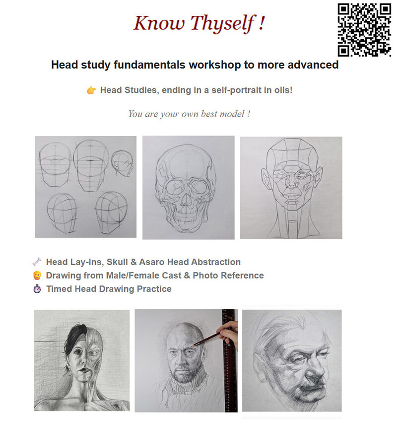 "Know Thyself'  – Head Study Fundamentals to Advanced Workshop at 212 Productions Studio