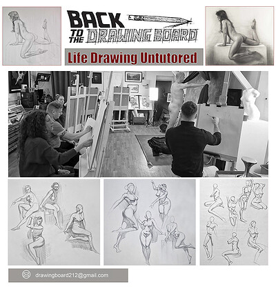 Life Drawing Untutored-Back to the Drawing Board at 212 Productions Studio