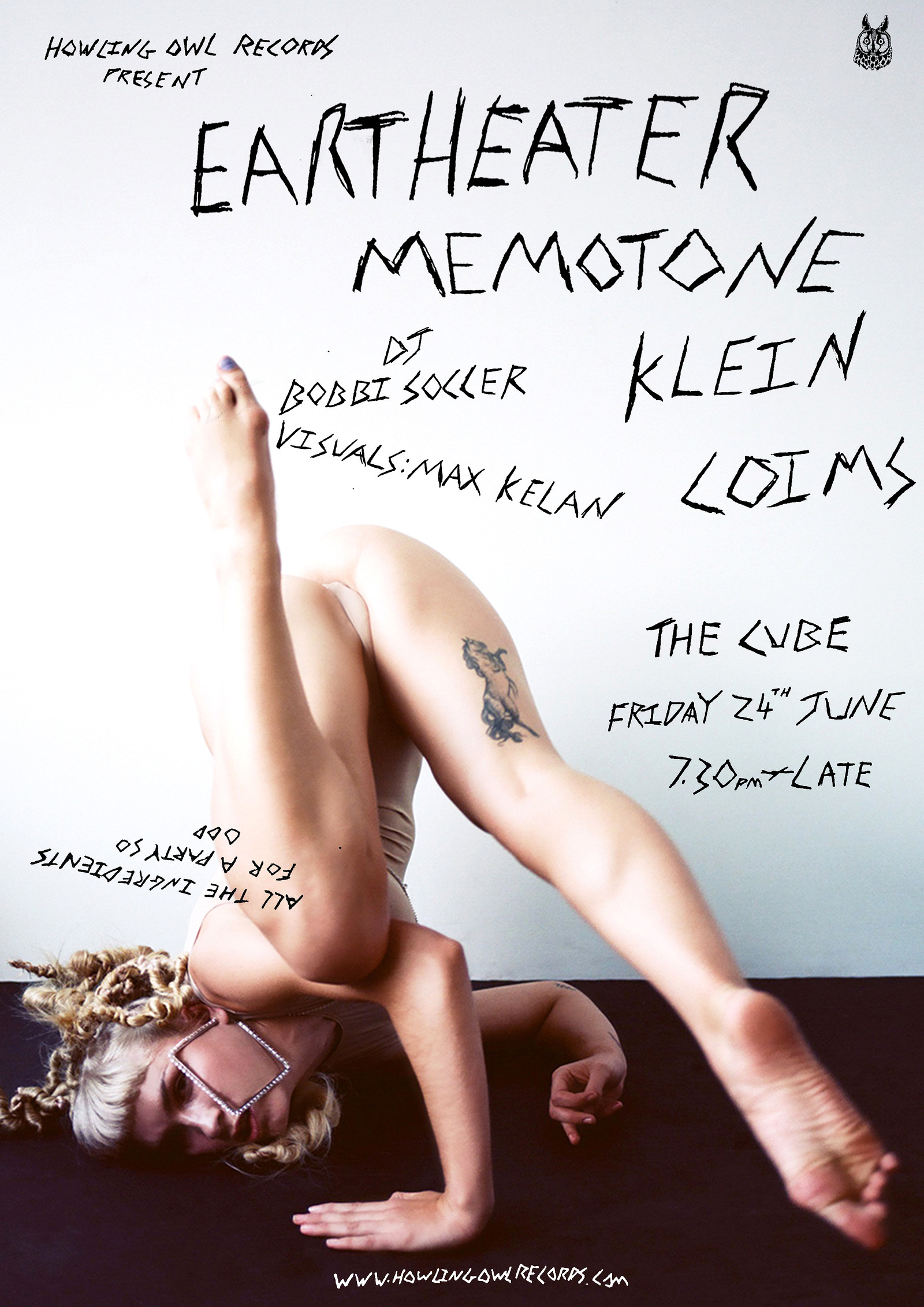 Eartheater + Memotone + Klein + Coims+More at The Cube