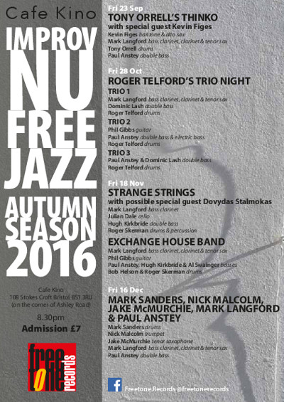 Jazz at Cafe Kino Autumn Season 2016 at Cafe Kino