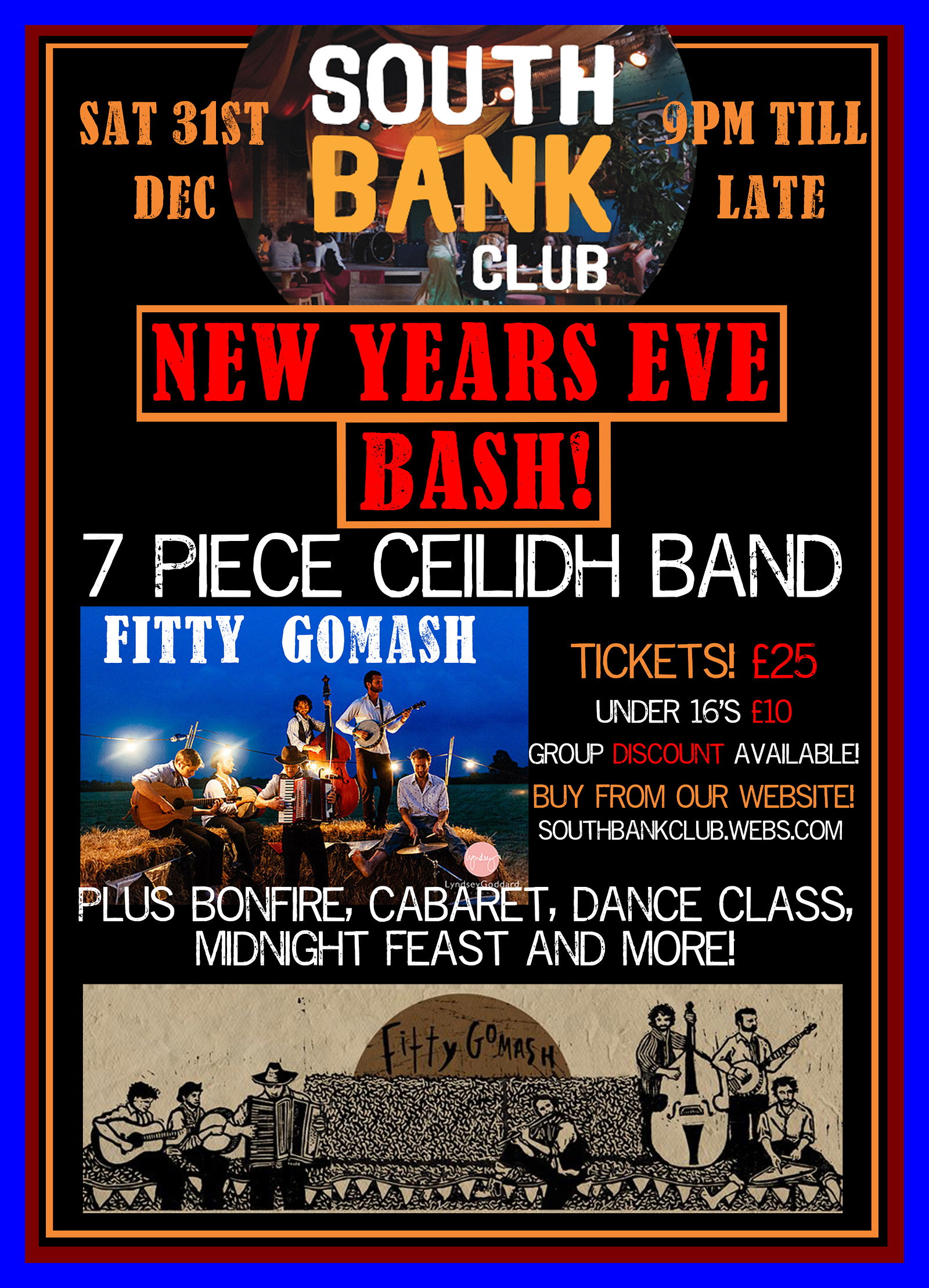 NYE BASH with Ceilidh Band Fitty Gomash at Southbank