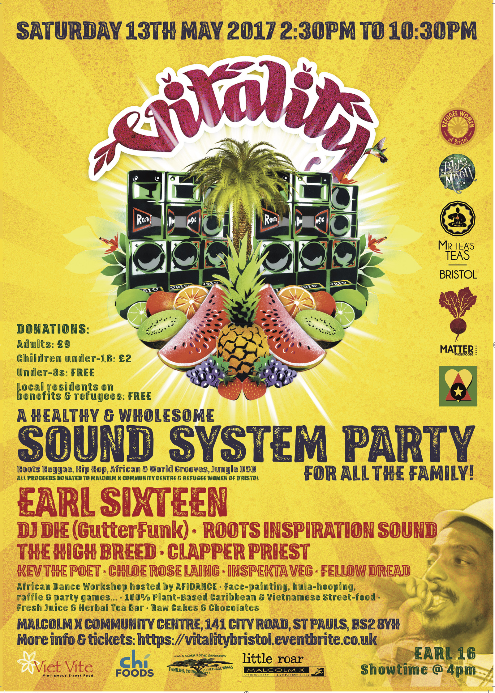 Vitality Fundraiser feat. Earl 16 & DJ Die at Malcolm X Community Centre