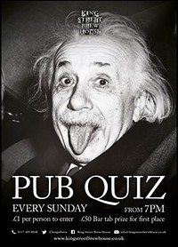 King Street Brewhouse Pub Quiz at King Street Brewhouse