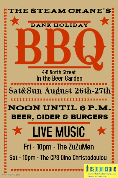 Bank Holiday BBQ at The Steam Crane