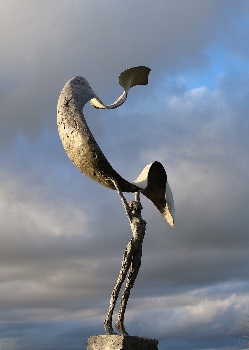 Three Cane Whale & sculptor Carol Peace at Paintworks