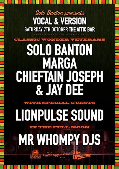 Solo Banton Presents Vocal & Version at The Attic Bar