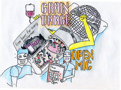 Open mic at The Grain Barge