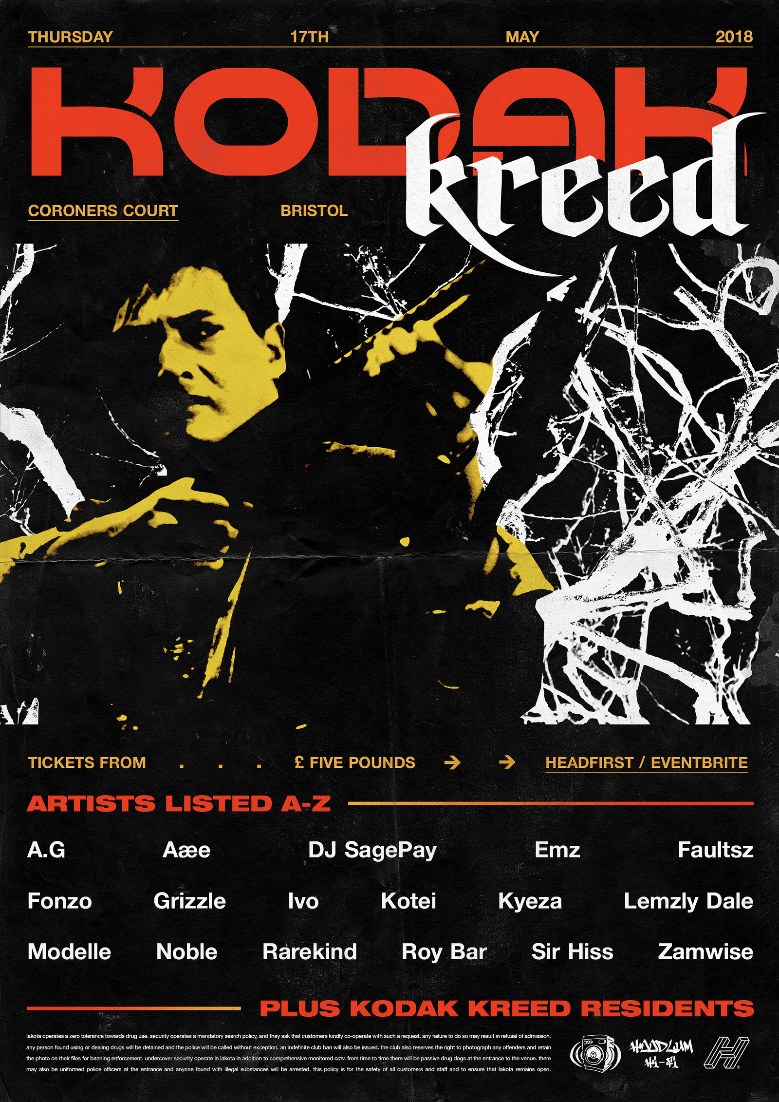 Kodak Kreed #3: Faultsz, Kyeza, Emz, A.G. + More at The Coroner's Court