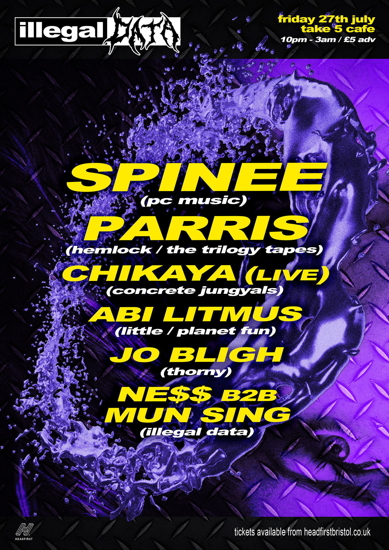 Illegal Data #3: SPINEE + PARRIS + more at Take Five Cafe