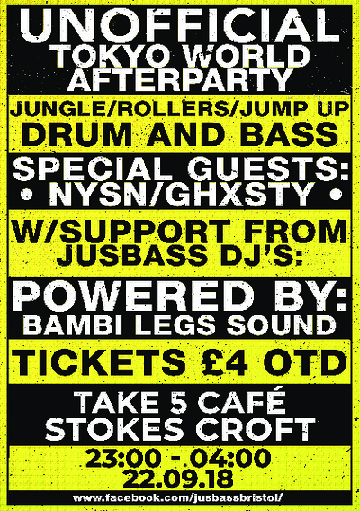 UNOFFICIAL TOKYO WORLD AFTERPARTY : JUSBASS at Take Five Cafe