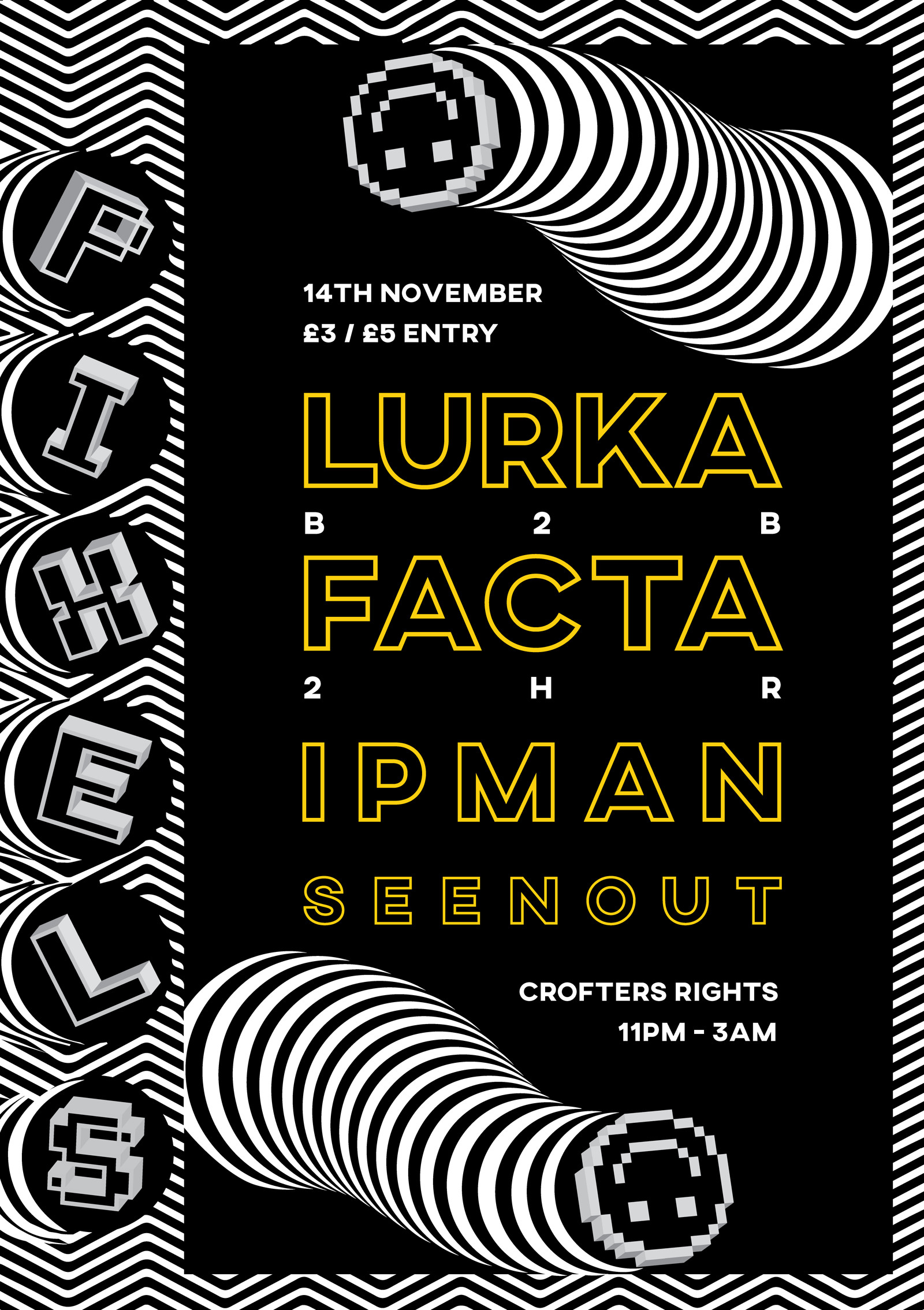 Pixels Presents - Lurka b2b Facta // Ipman at Crofters Rights
