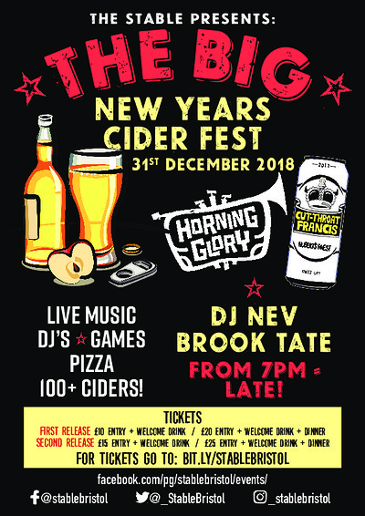 The Big NYE Cider Fest 18/19 at The Stable, Bristol