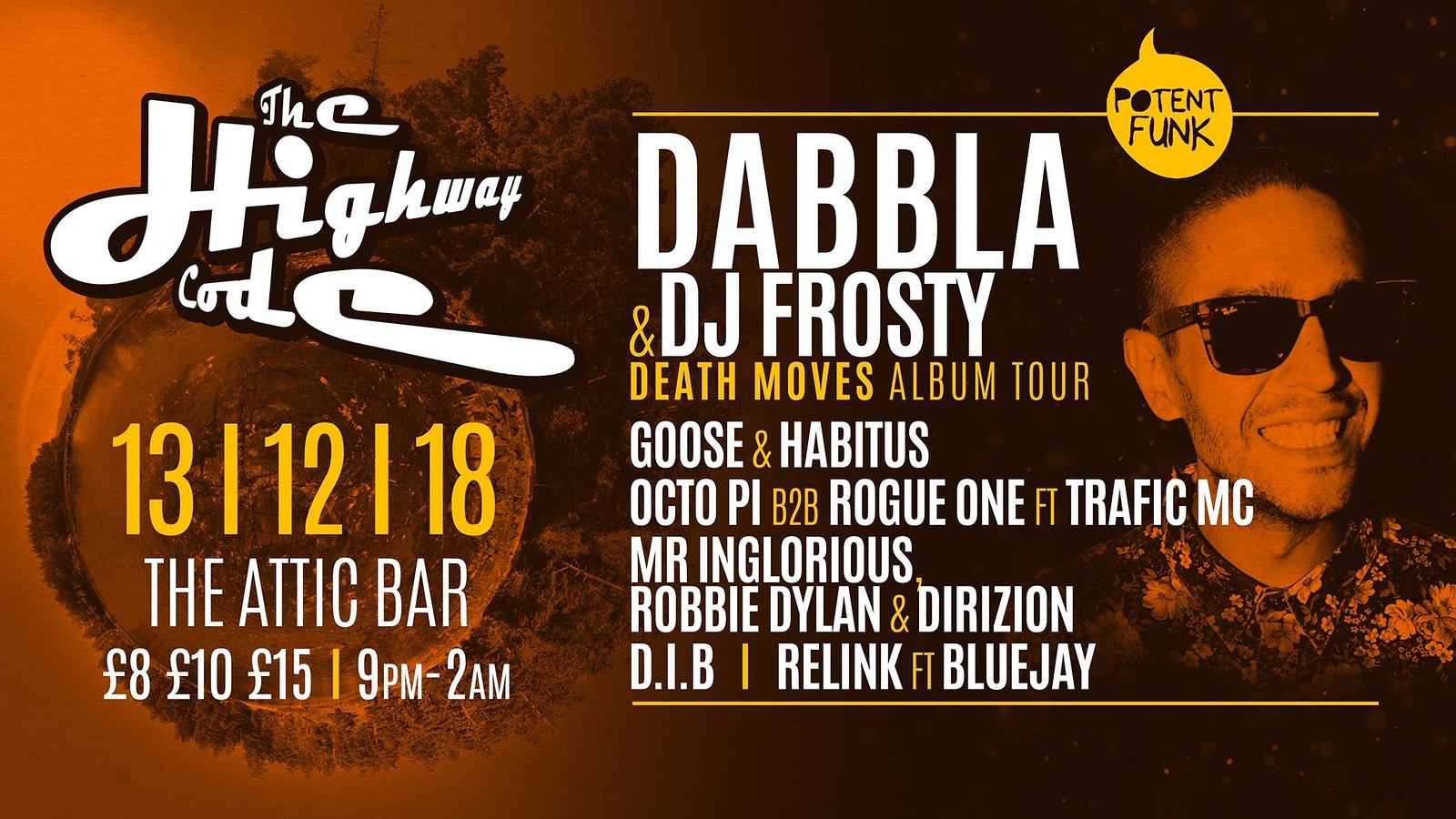 Dabbla Rapper THC present Dabbla Death Moves Tour, The Attic Bar – Headfirst Bristol