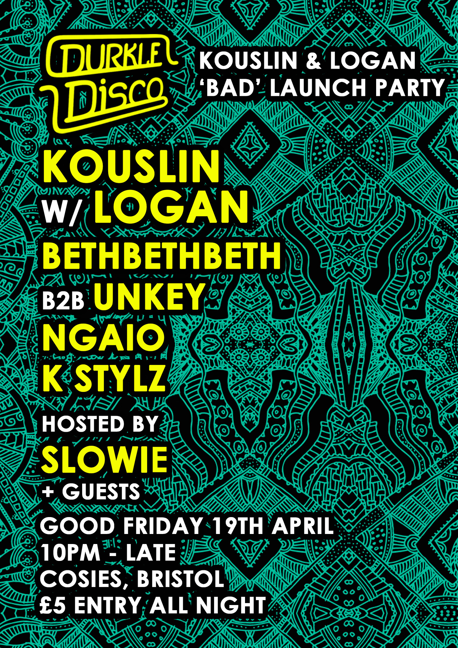 Durkle Disco: Kouslin & Logan 'Bad' Launch Party at Cosies