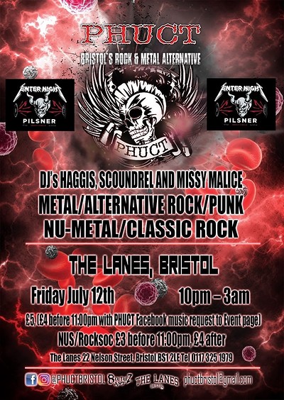 PHUCT - Bristol's Rock & Metal Alternative at The Lanes