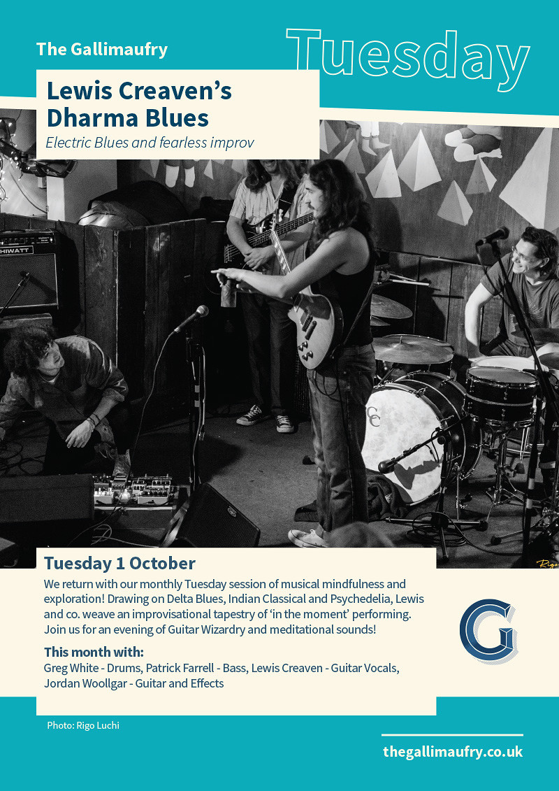 Lewis Creaven’s  Dharma Blues at The Gallimaufry