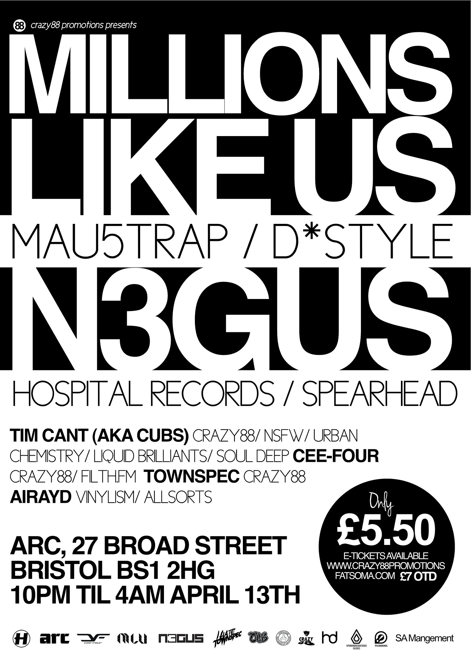 Millions Like Us + N3gus at Arc Bar