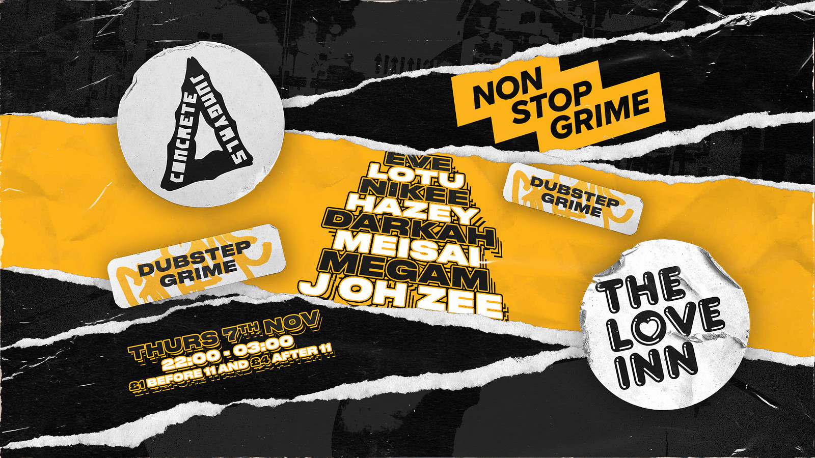 Concrete Jungyals x NonStopGrime at The Love Inn