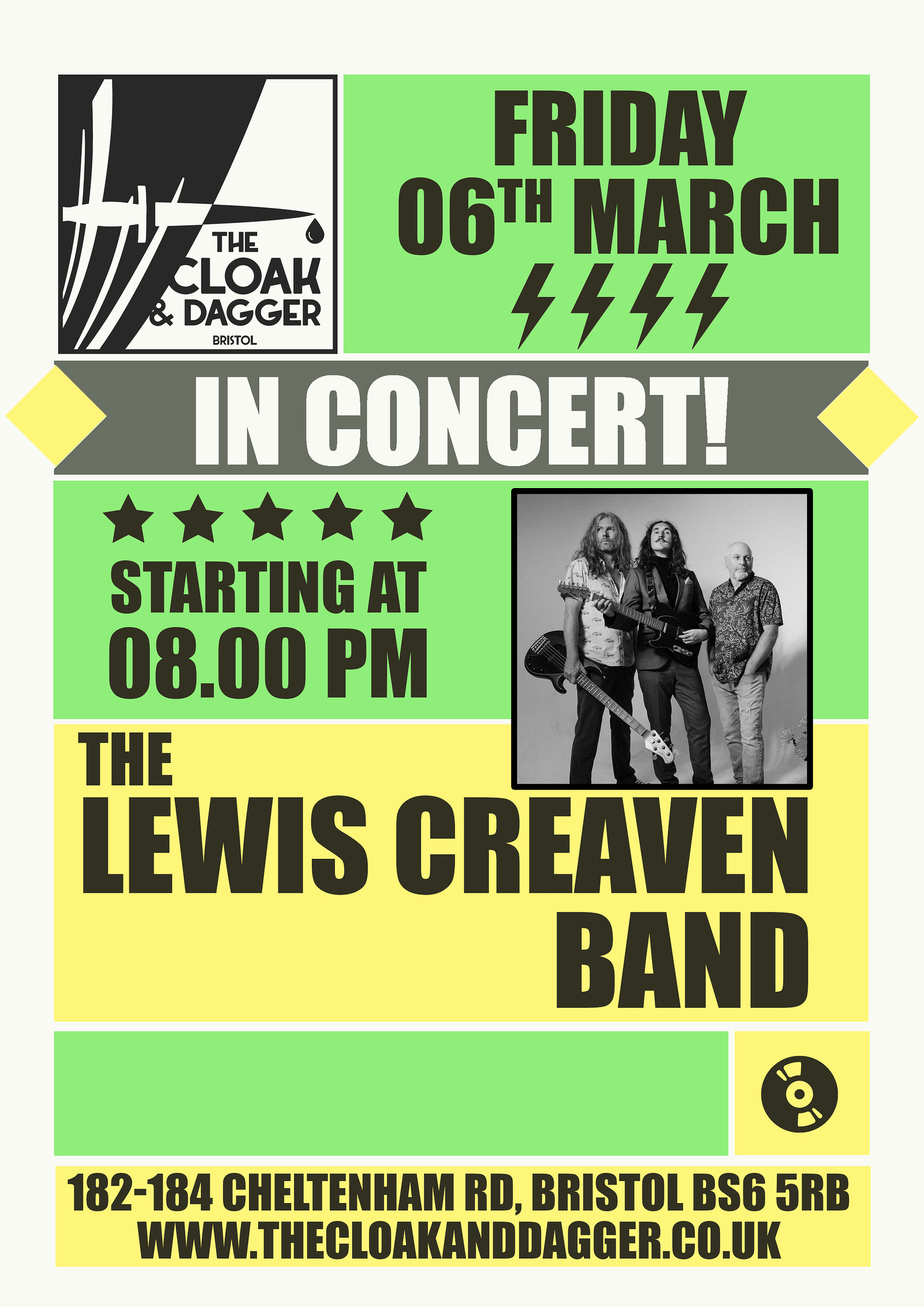 Lewis Creaven Band at The Cloak and Dagger