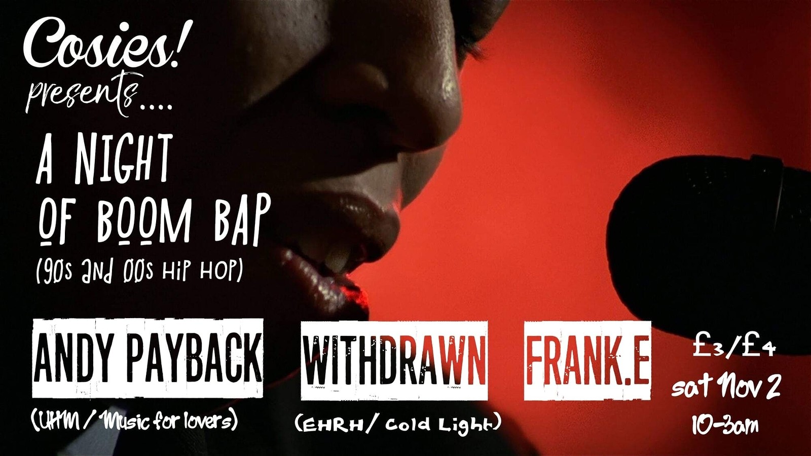 BOOM BAP HIP HOP at Cosies