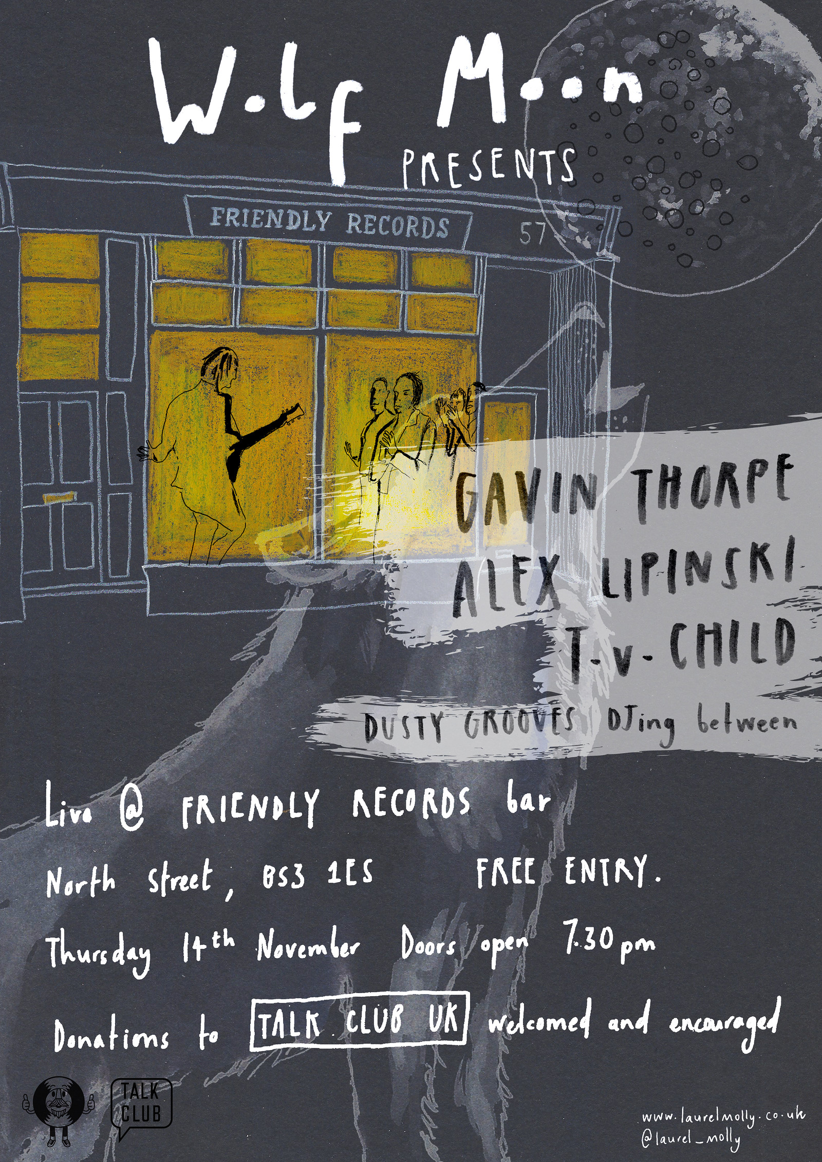 song session for charity at Friendly Records Bar