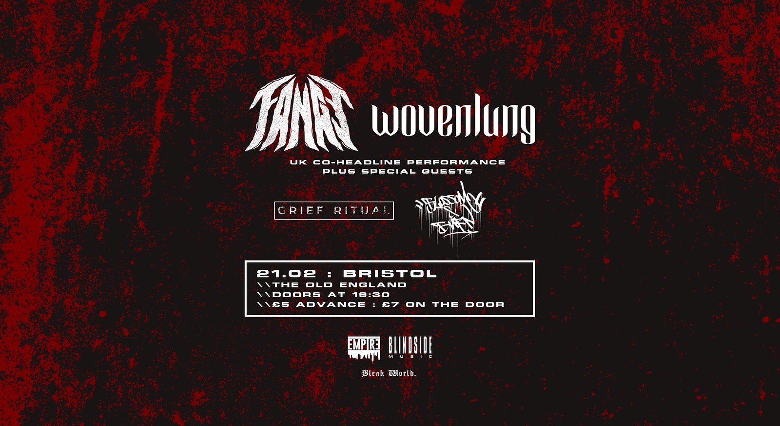 Fangs / Wovenlung + Supports at The Old England Pub