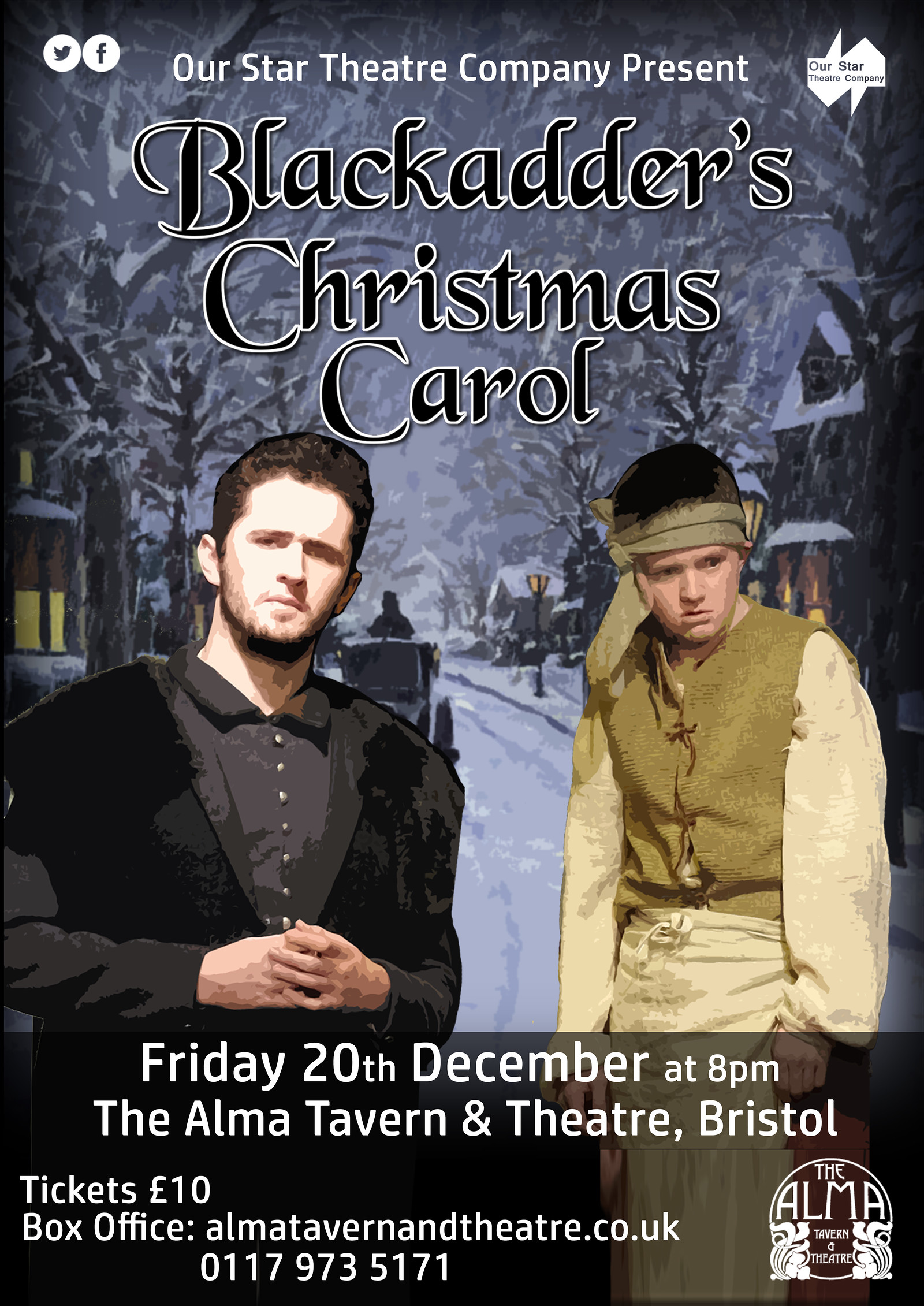 Blackadder's Christmas Carol at Alma Tavern and Theatre