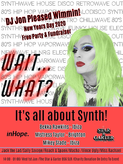 NYD FREE PARTY/FUNDRAISER DJ JON PLEASED WIMMIN at The Star & Garter, Brook Road, BS6 5LR
