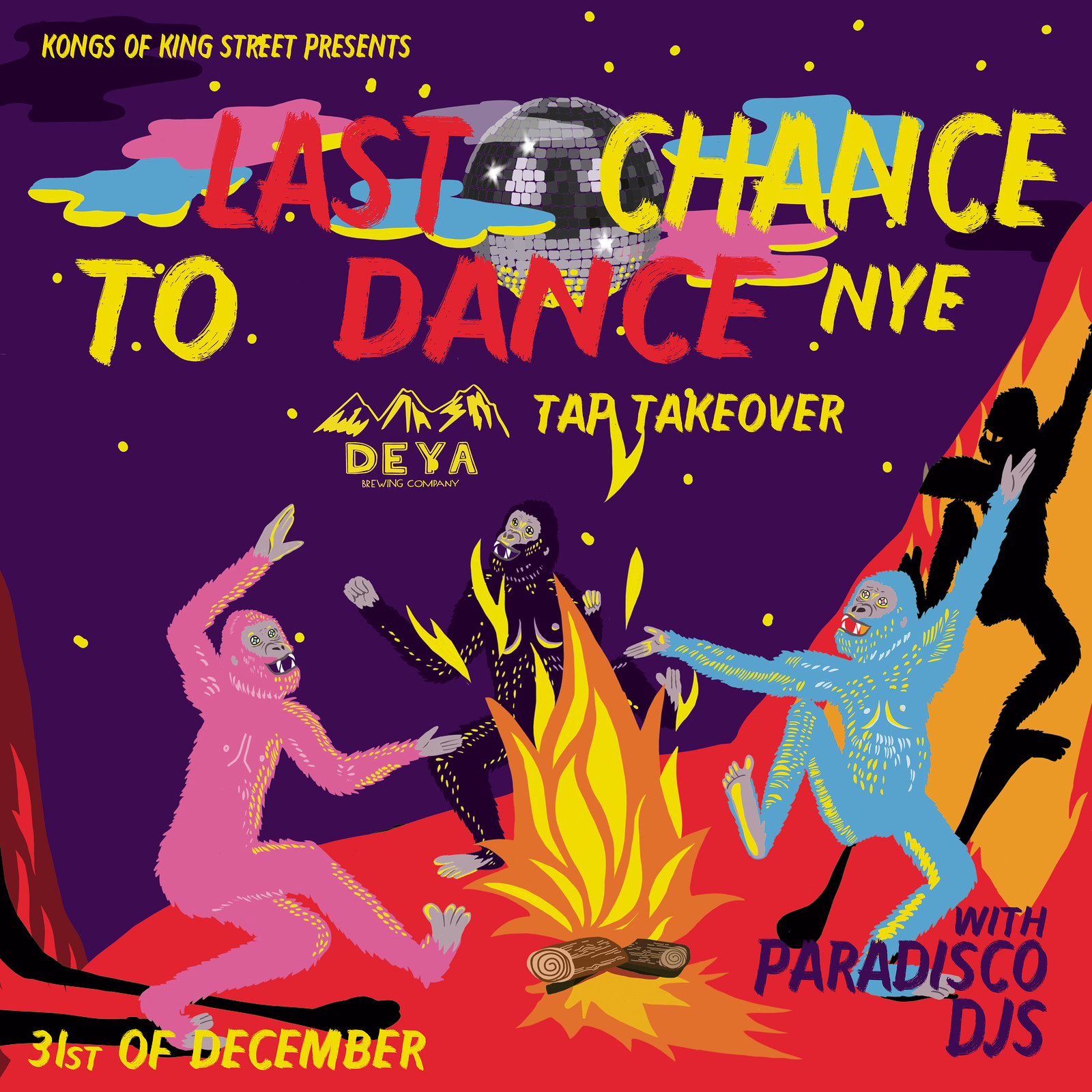 Kongs of King Street: PARADISCO x Deya Brew Co NYE at Kongs of King Street