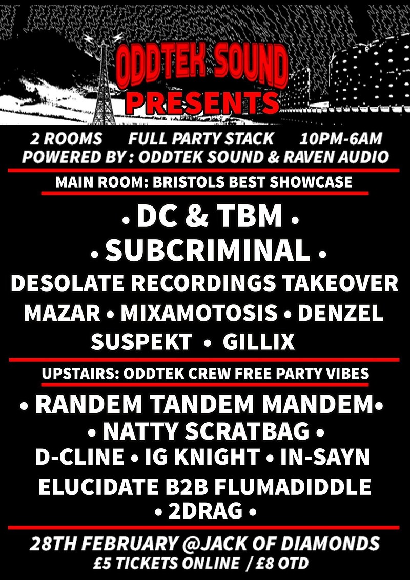 ODDTEK SOUND PRESENTS:A NIGHT OF BRISTOLS BEST at Jack Of Diamonds