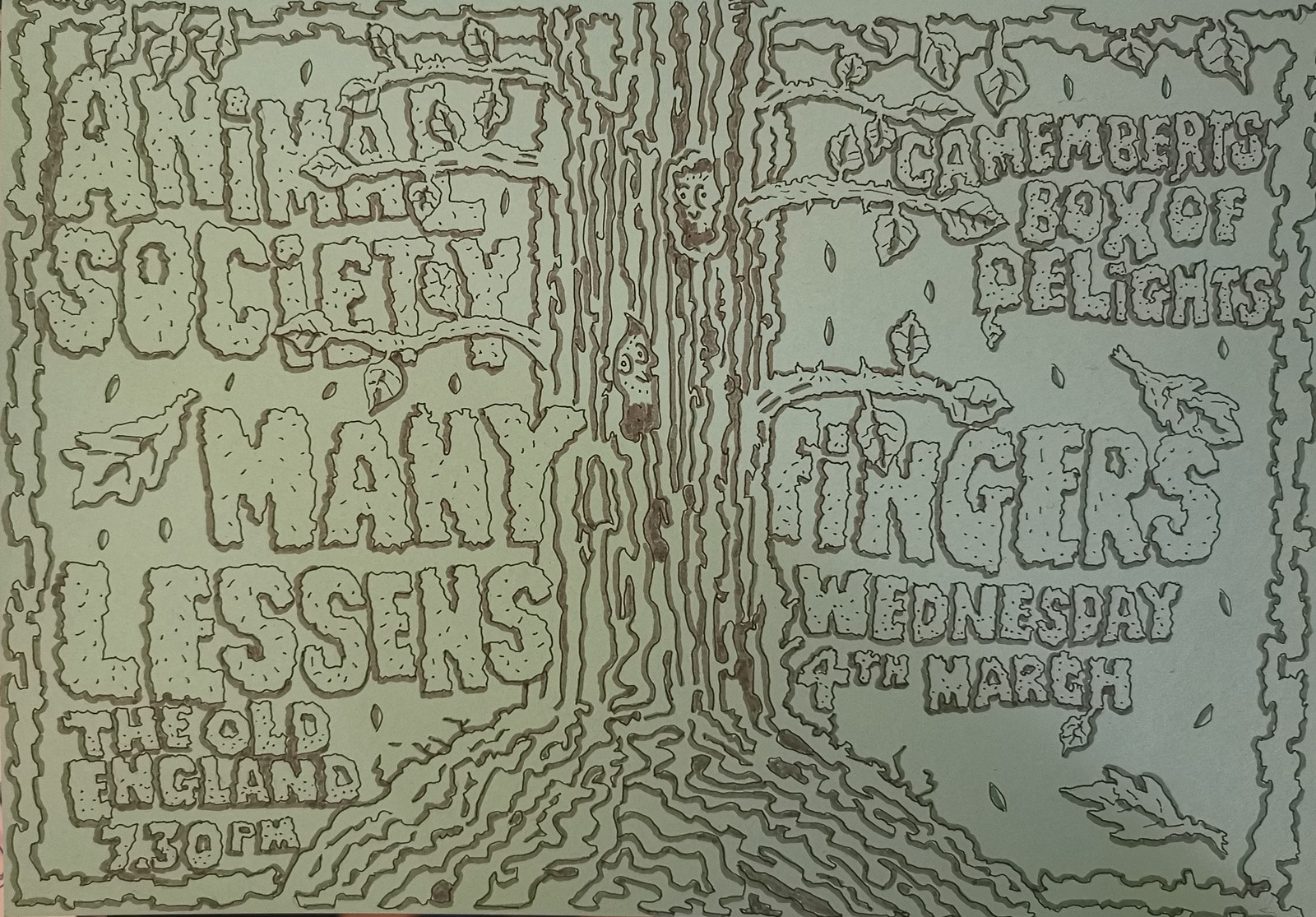 Animal Society, with support from Manyfingers and at The Old England Pub