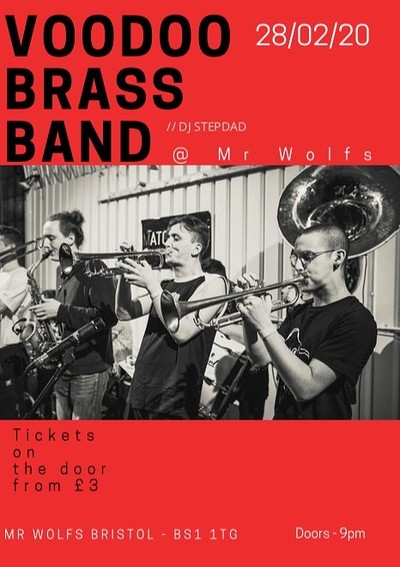 Voodoo Brass Band  & Bear Pak // DJ Stepdad at Mr Wolfs