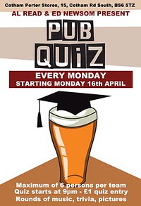 Cotham Porter Stores Pub Quiz at Cotham Porter Stores