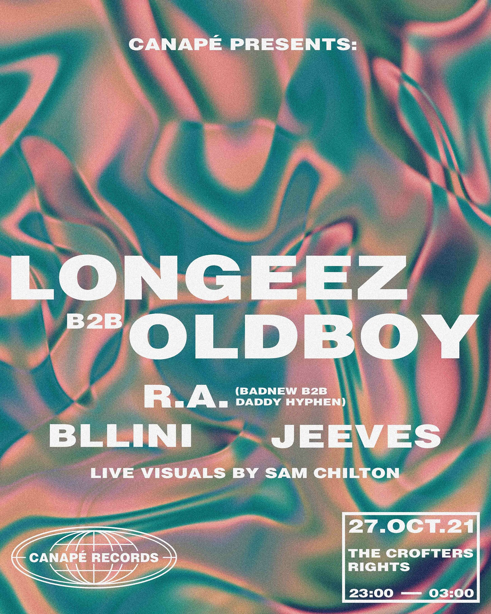 Canapé Presents: LONGEEZ b2b OLDBOY at Crofters Rights