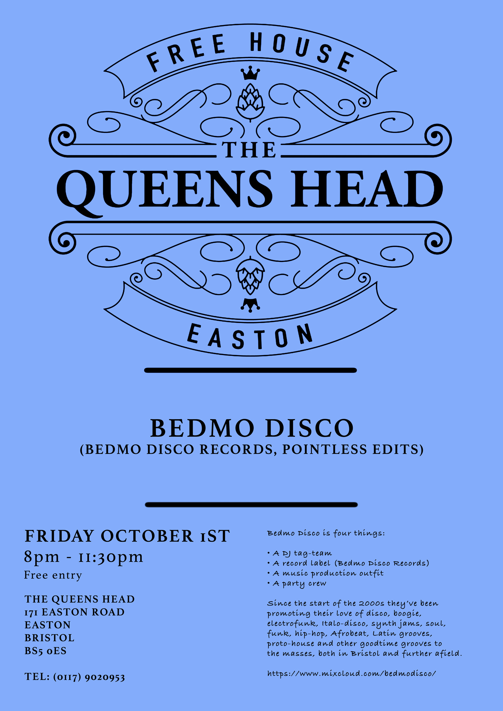 Bedmo Disco at Queens Head Easton