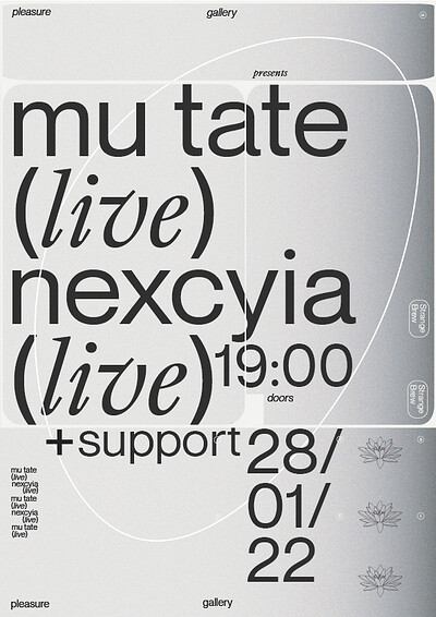 Pleasure Gallery w/ Mu Tate & Nexcyia at Strange Brew