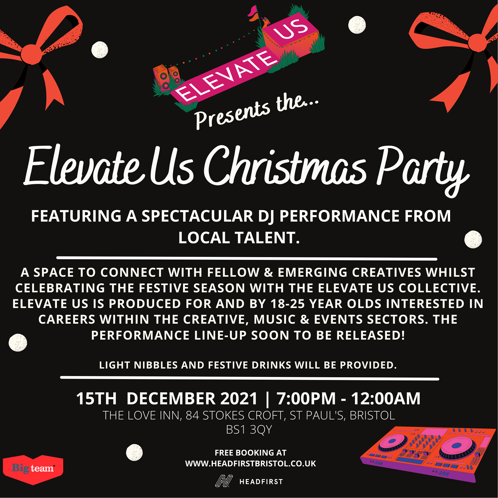 The Elevate Us Christmas Party at The Love Inn
