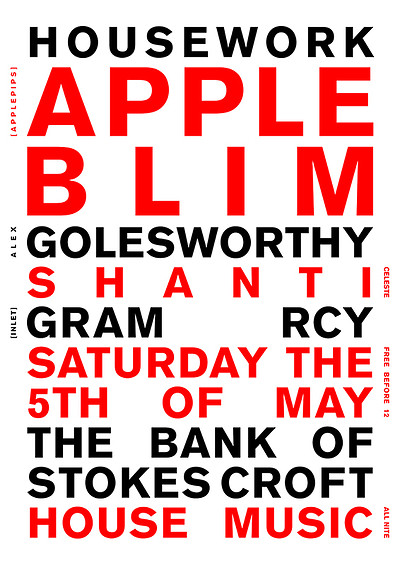 Housework: Appleblim at The Bank Of Stokes Croft
