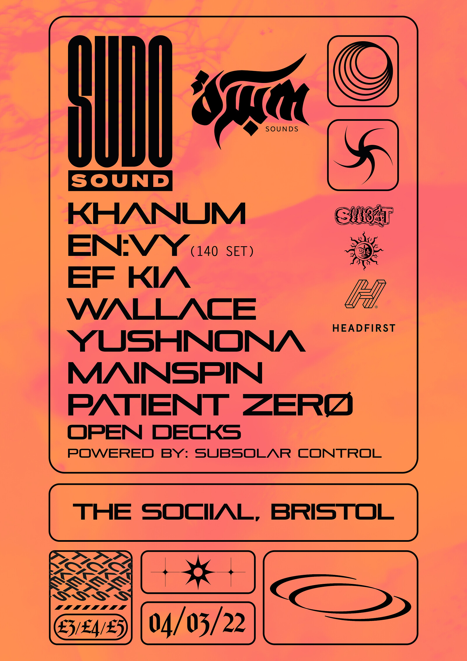 Sudo Sound x OWM: Khanum, En:vy + Support at The Social